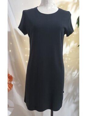 Horny Toad Flexcel Crewneck Hidden Pocket Short Sleeve Lyocell Dress Sz S Black